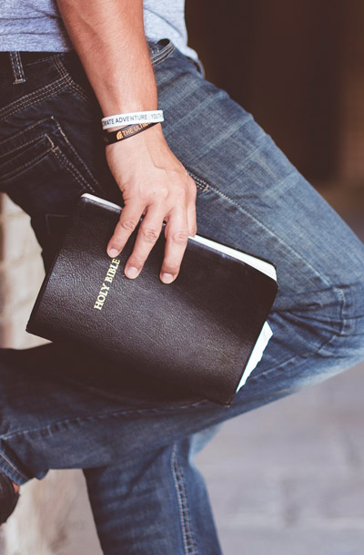 Man holding bible